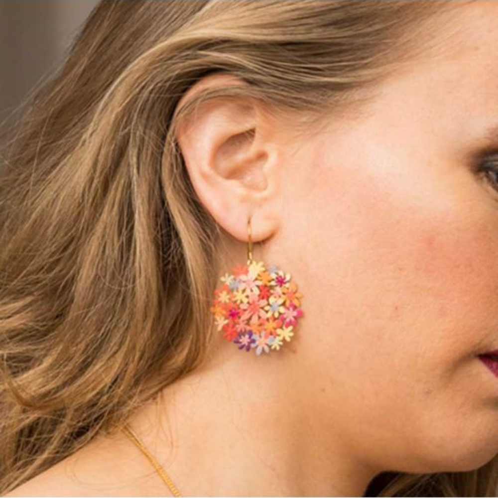 Pendientes Bouquet Naranja Oro