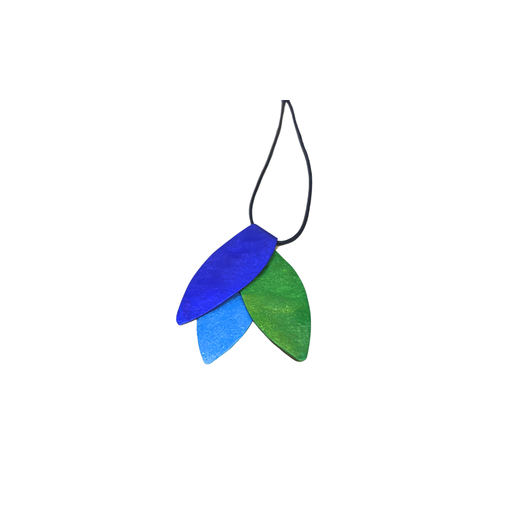 Colgante Hojas Verde Azul