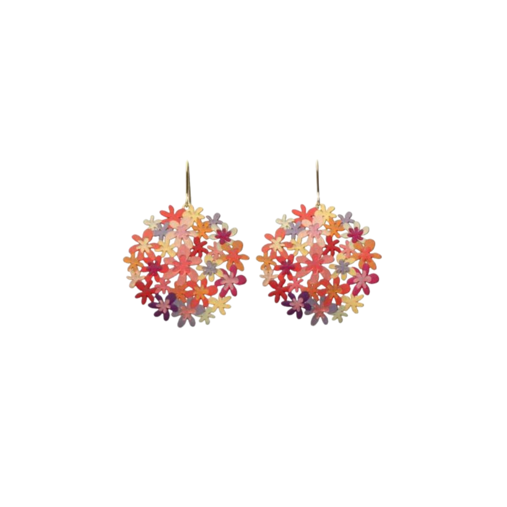 Pendientes Bouquet Naranja Oro