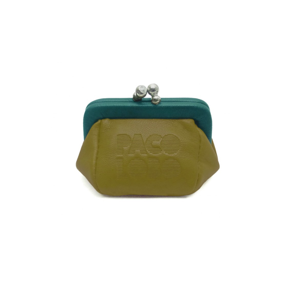 Monedero Pequeño de Piel Verde y Turquesa