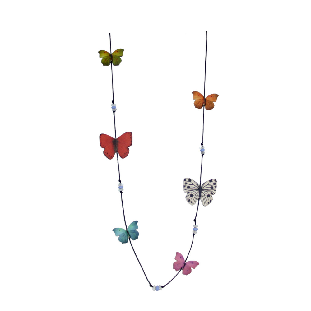 Collar Largo Seis Mariposas Varias