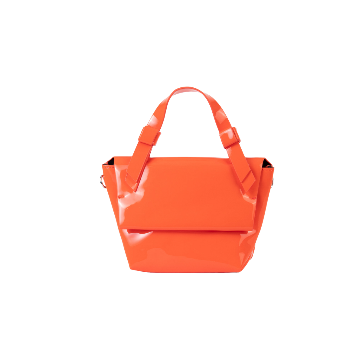 Bolso Mano Naranja Charol