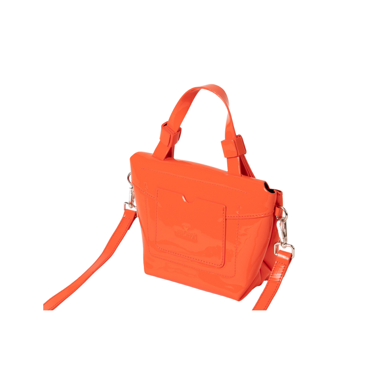 Bolso Mano Naranja Charol