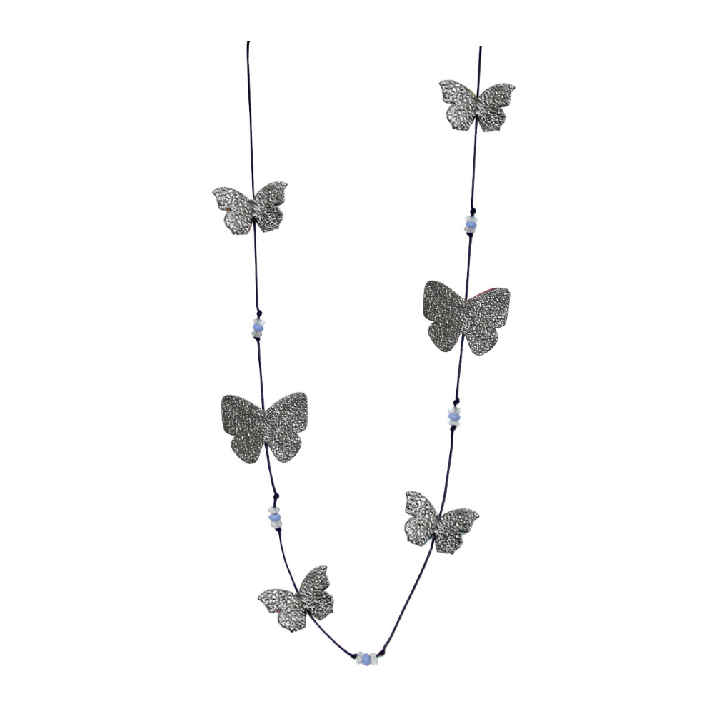 Collar Largo Seis Mariposas Varias