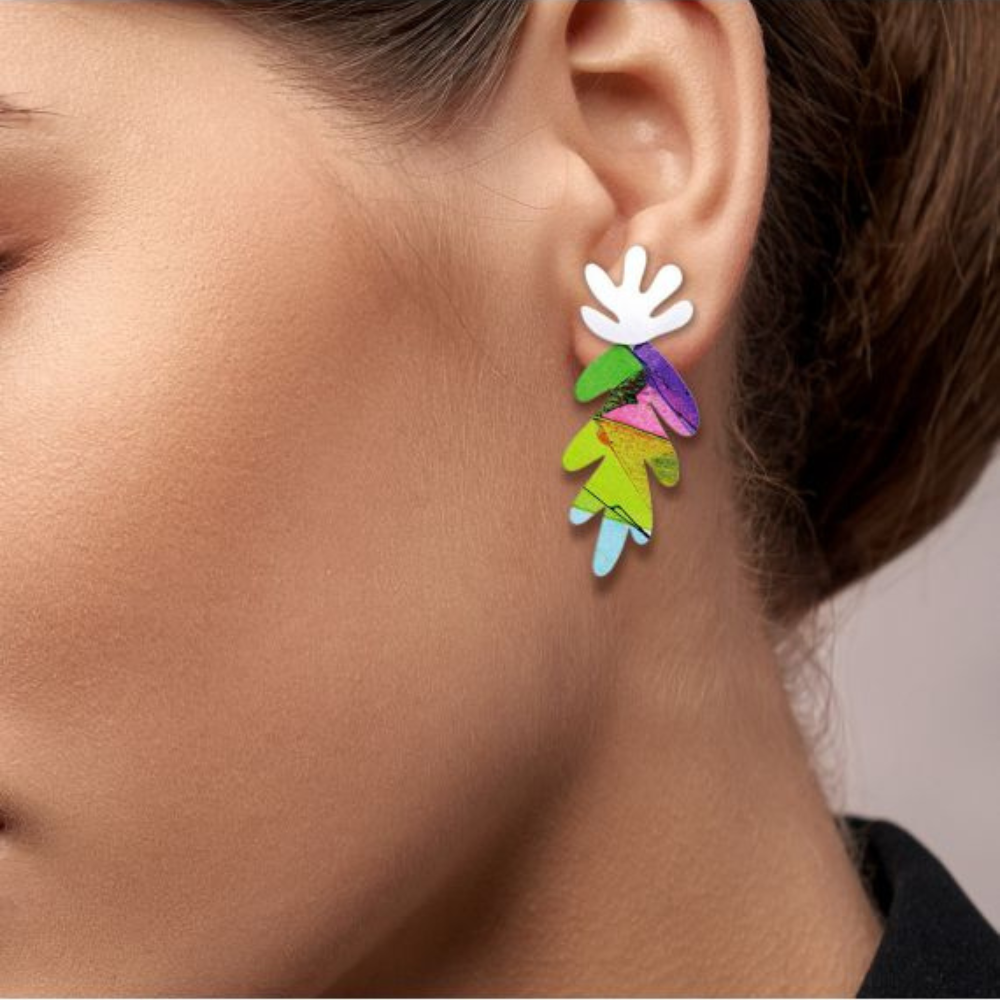 Pendientes Lucía Grande Plata y Color