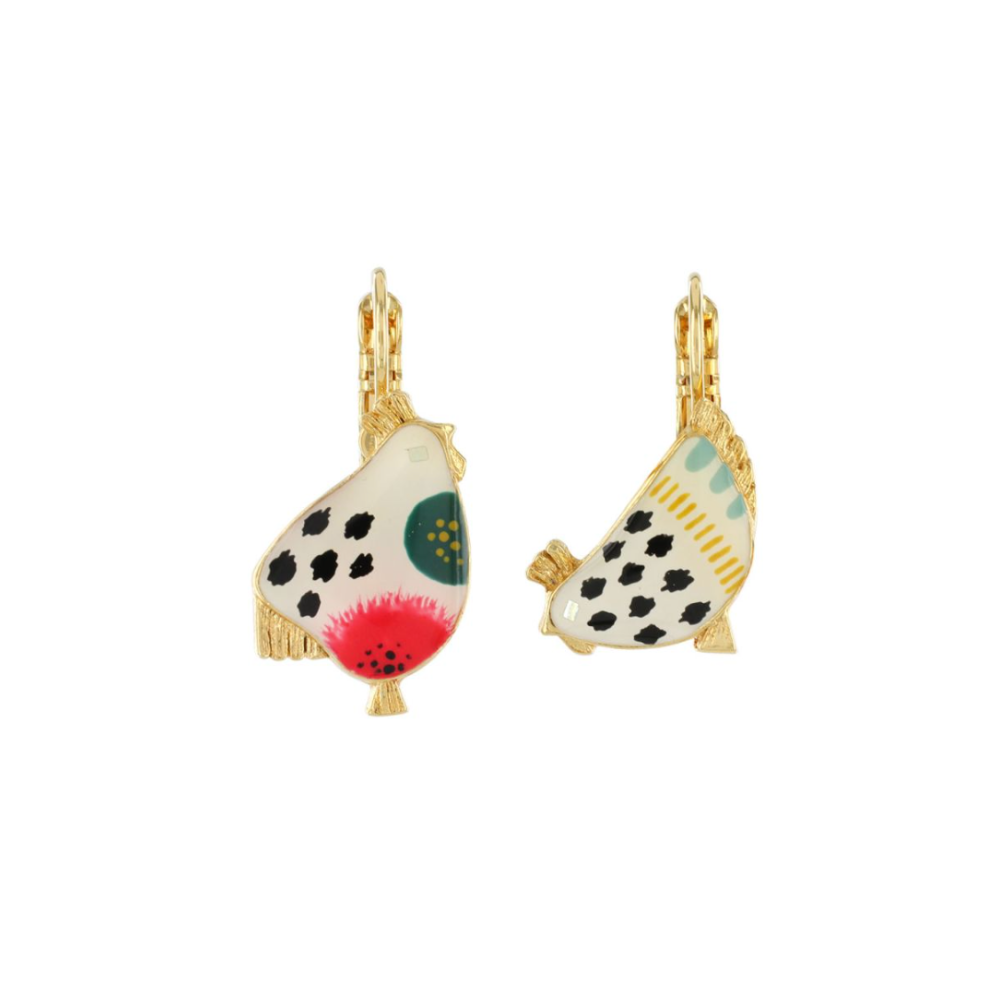 Pendientes Gallinas Colgantes Fantasía