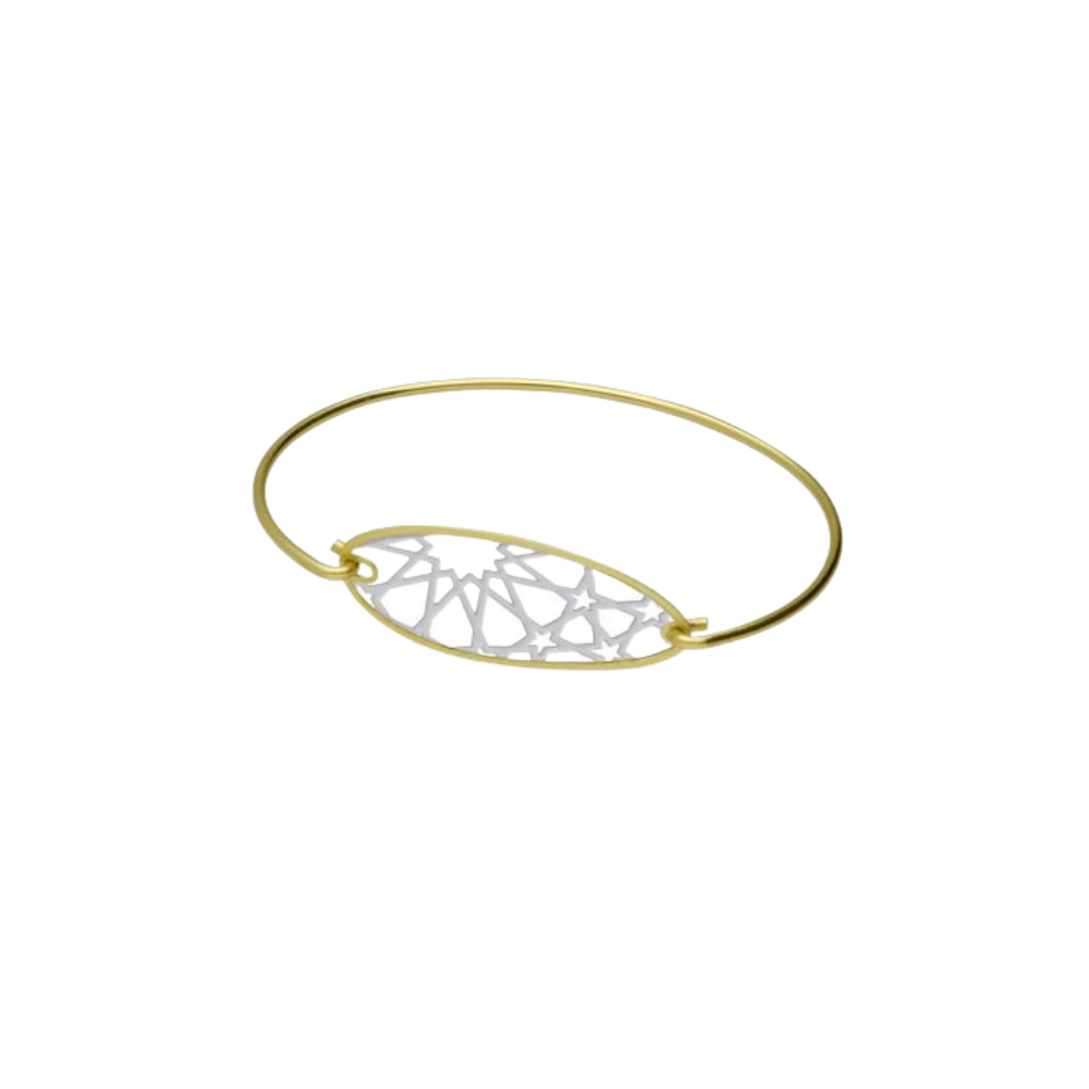 Pulsera Granada en Oro y Blanco