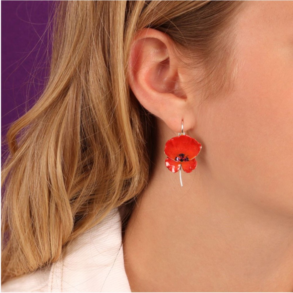 Pendientes Amapolas Naranja