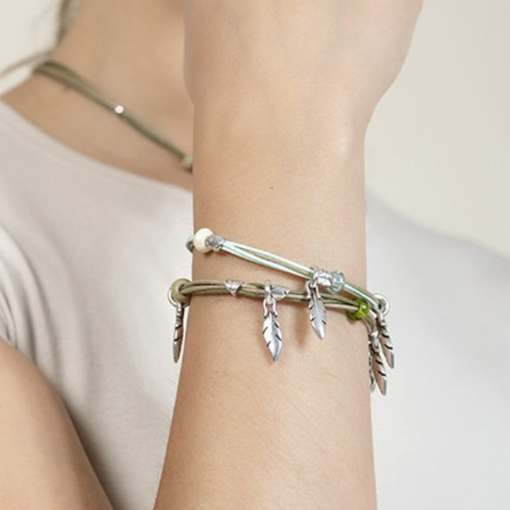 Pulsera Plumas Indomable Azul