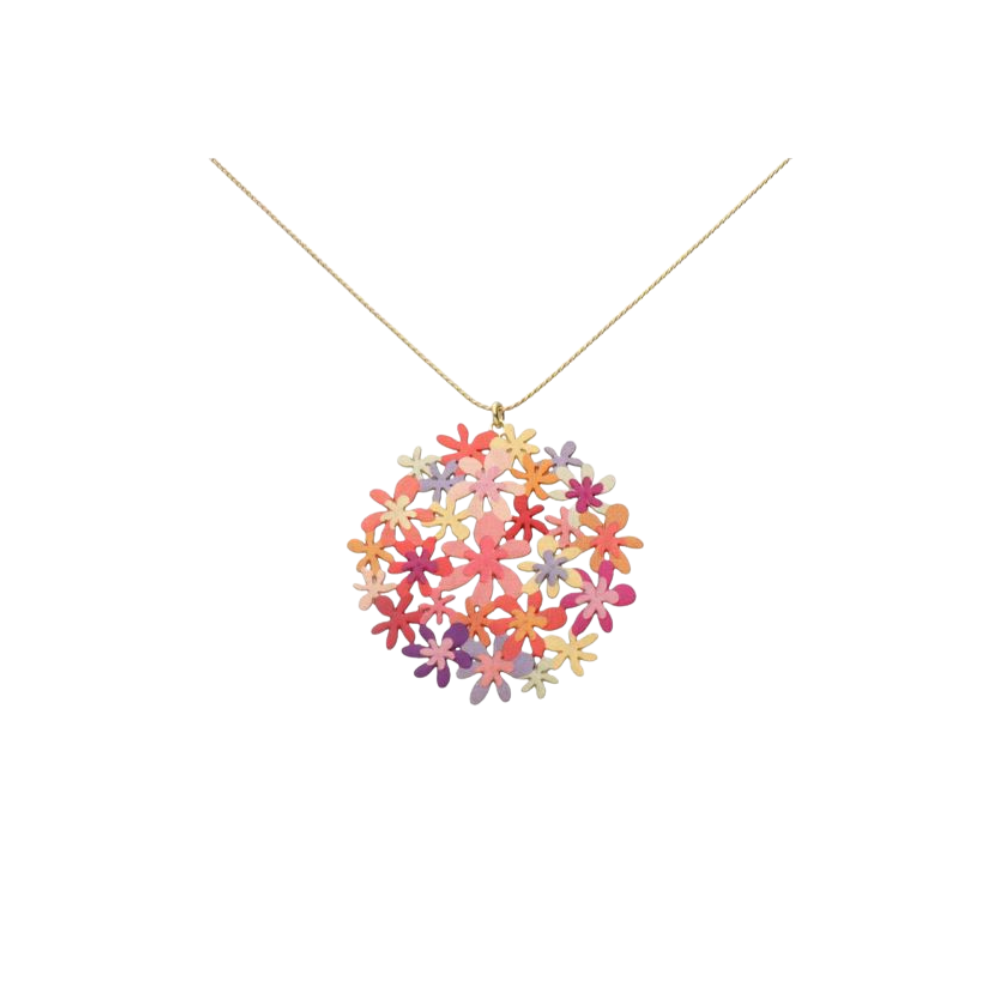 Colgante Corto Bouquet Naranja Oro