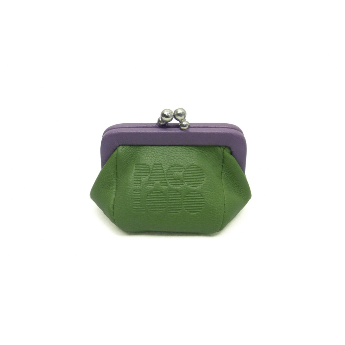 Monedero Pequeño de Piel Verde y Morado