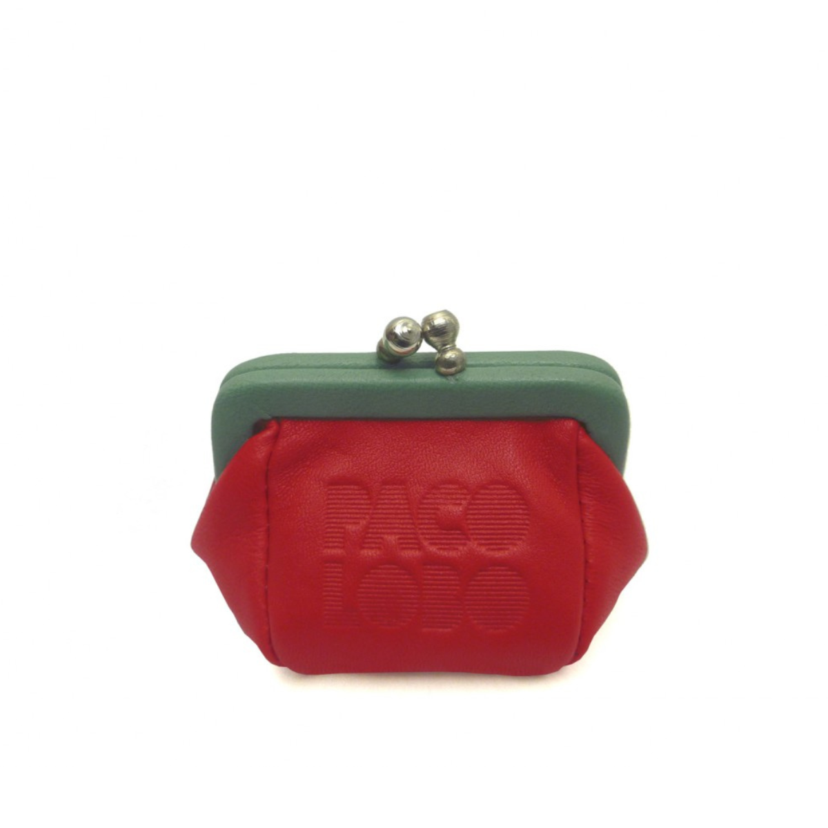 Monedero Pequeño de Piel Rojo y Verde