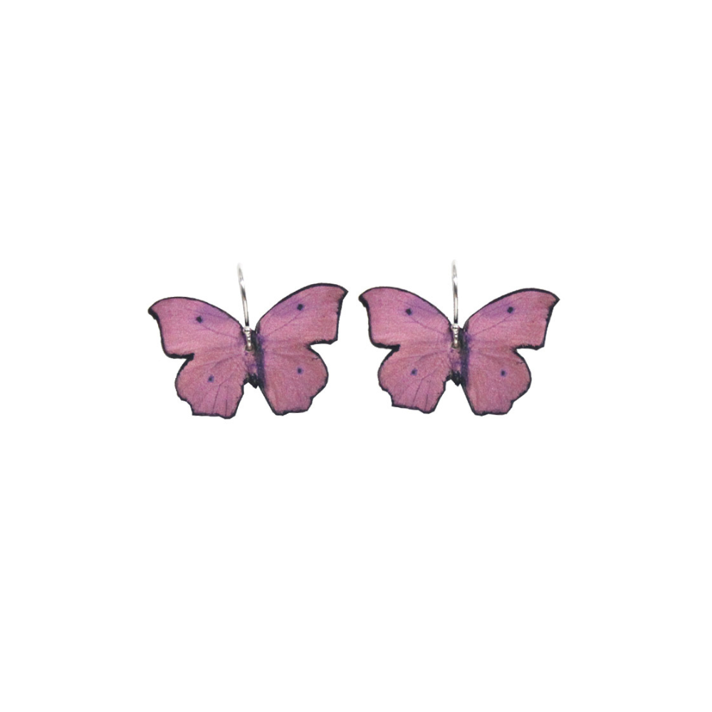 Pendientes Cortos Mariposa Rosa