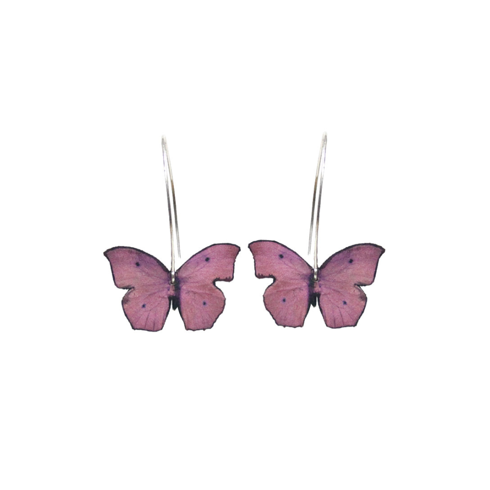 Pendientes Largos Mariposa Rosa