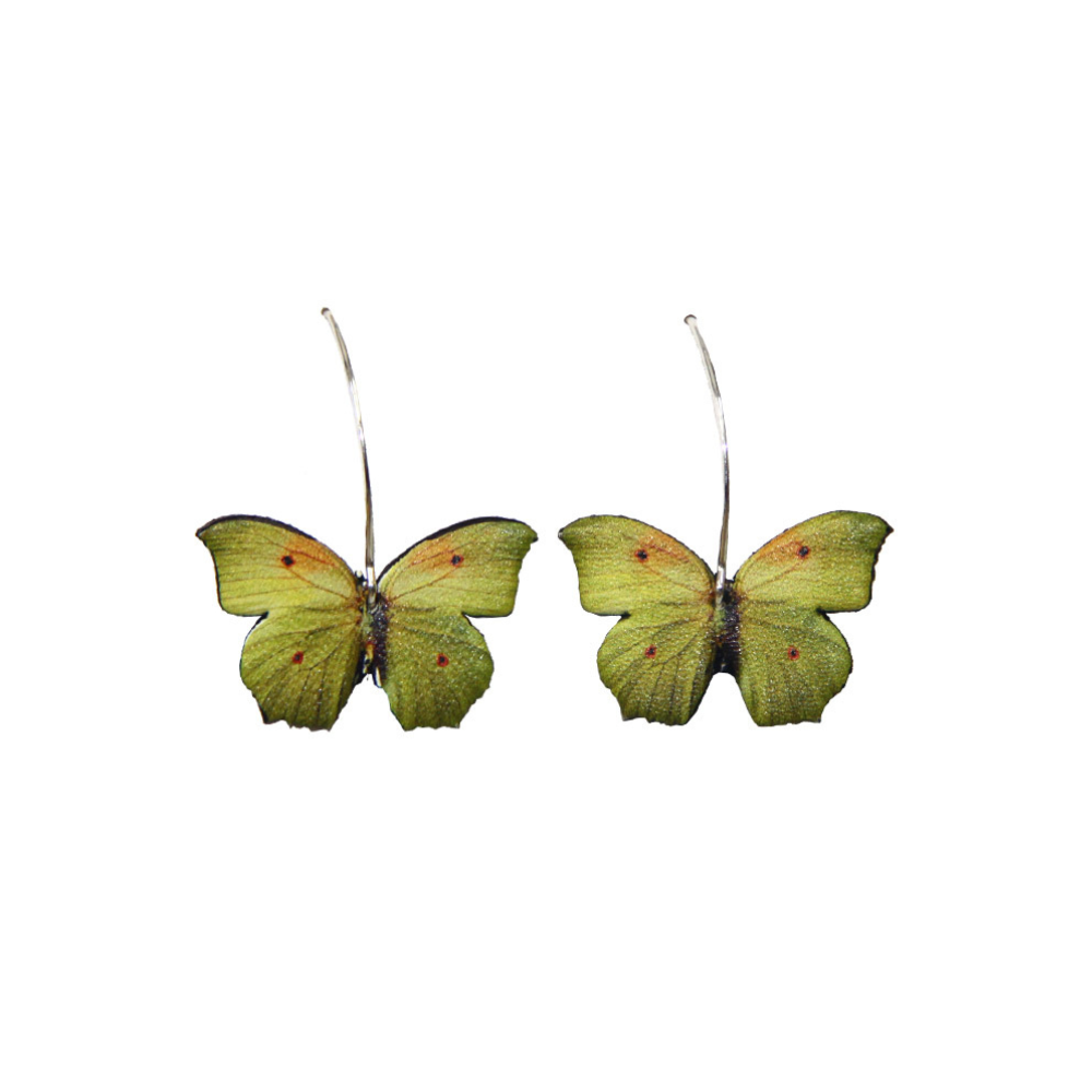 Pendientes Largo Mariposa Verde