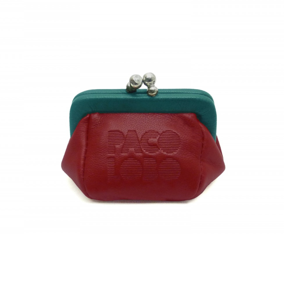 Monedero Pequeño de Piel Rojo y Azul
