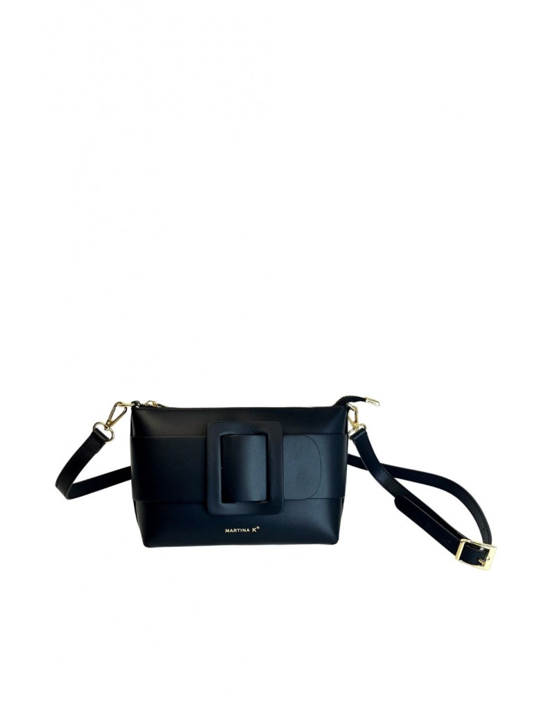 Bolso Piel Negro Hebilla