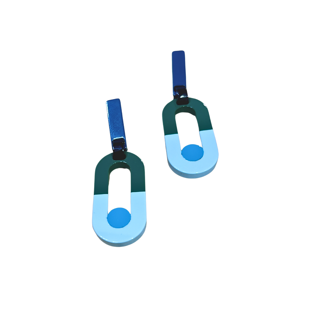 Pendientes Bicolor Azul Verde