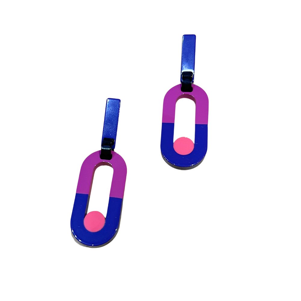 Pendientes Bicolor Lila Azul