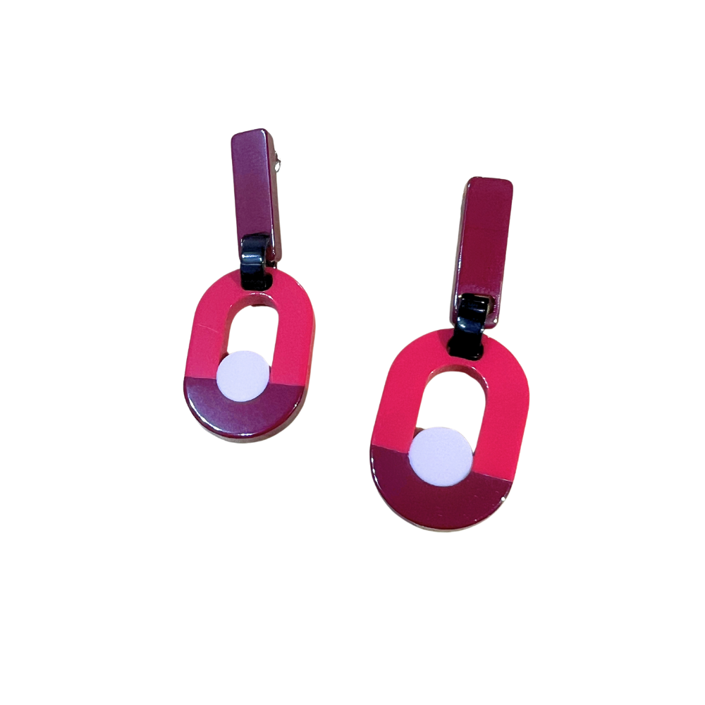 Pendientes Bicolor Rojo