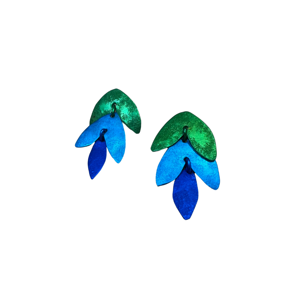 Pendientes Hojas Verde Azul